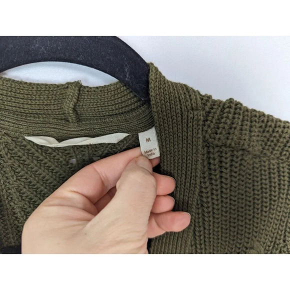 SOFT SURROUNDINGS M Green Embroidered Bead 3D Floral Cardigan Sweater Jacket - Picture 12 of 16